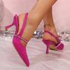 Fashion Women Sandals New Fashion Summer High Heels Closed Toe Single Sandals Thin Mid-heeled Fashion Hollow Pointed Toe Women Sandals