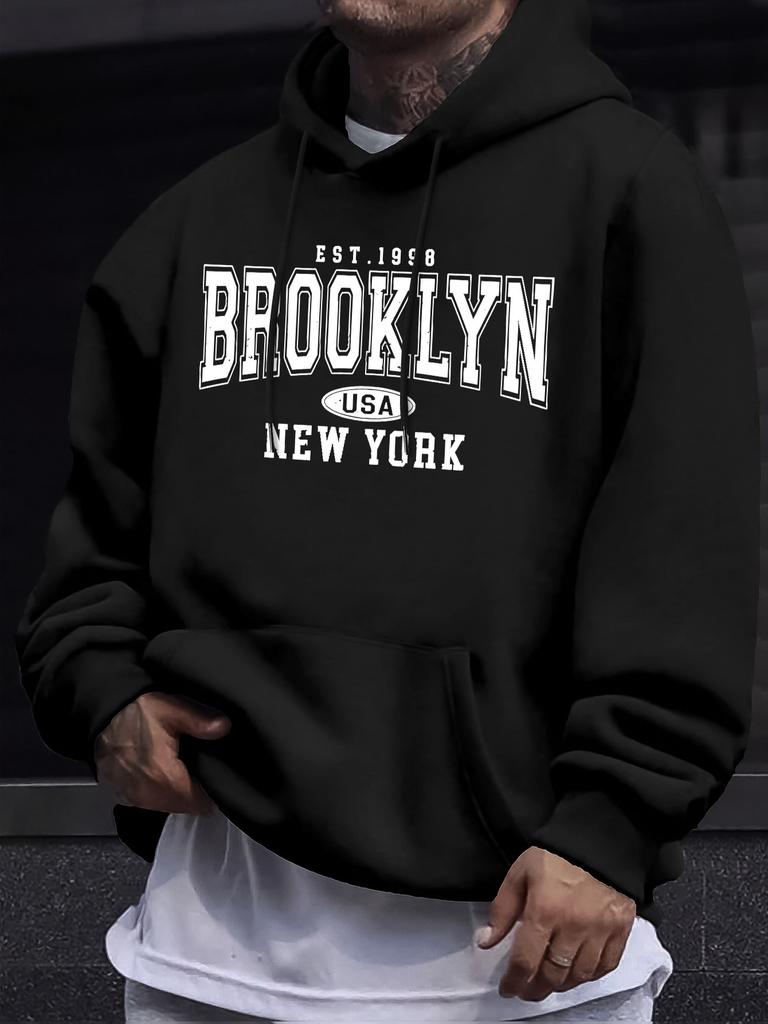 Printed Drawstring Sweatshirt Hooded Pullover Sweatshirt