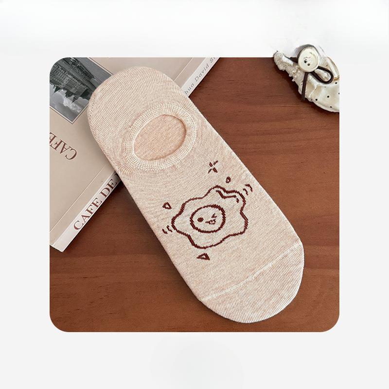 Women's Summer Thin Invisible Shallow-mouthed Short Socks, Silicone Anti-slip and Non-dropping Heel Socks, Cotton Socks