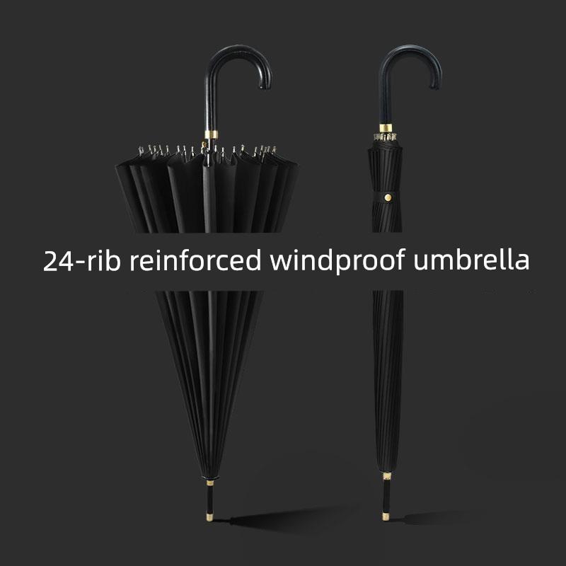 Super Strong Sun Protection Umbrella, Large 24-Rib Curved Hook Long Handle Umbrella for Men, Extra Large Size, Home Use, Thickened, Reinforced