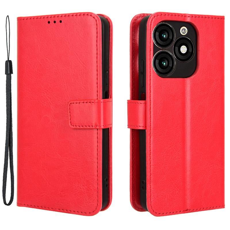 For itel A70 A665L Case Crazy Horse Texture Leather Wallet Stand Magnetic Clasp Mobile Phone Cover