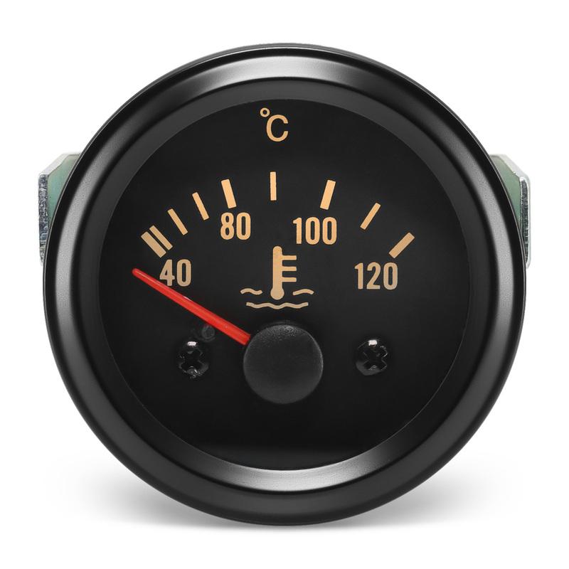Water Temperature Gauge/Oil Pressure/Voltmeter/Oil Temp Gauge Yellow LED Pointer 52mm Gauge No Sensor Diesel Car 24V