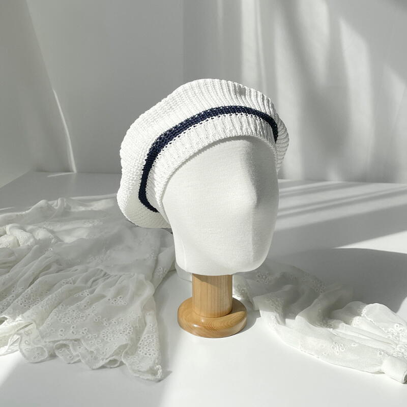 

Women s Striped Color Block Target Beret Hat C4802_Red