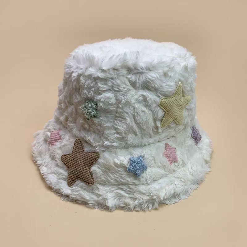 Fisherman's Hat Children's Autumn and Winter New Thickened Plush Cute Basin Hat Versatile Face Small Cold Hat Warm Hat