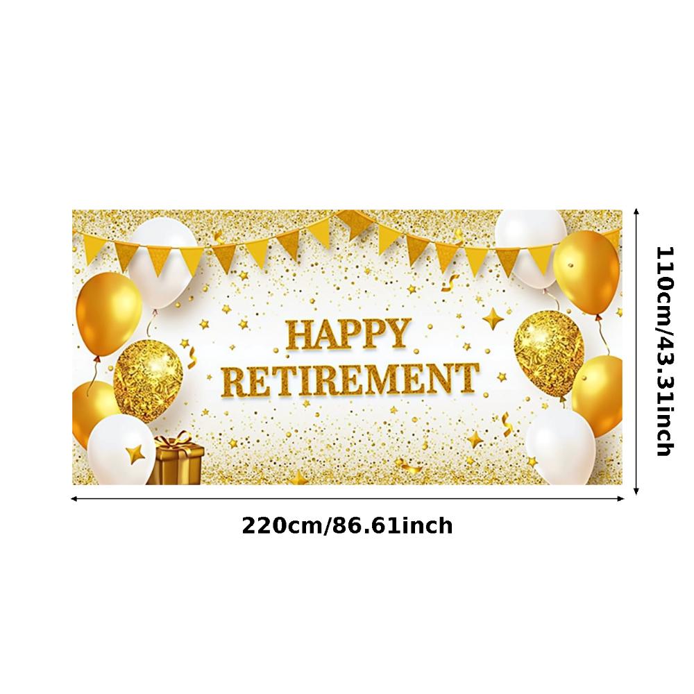 Golden Theme Retirement Banner Party Decoration Retirement Decor for Event Celebration Party Background Photo Shoot