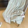 Women's Patchwork Color Contrast Plaid Loose Mopping Casual Fashion Wide Leg Pants