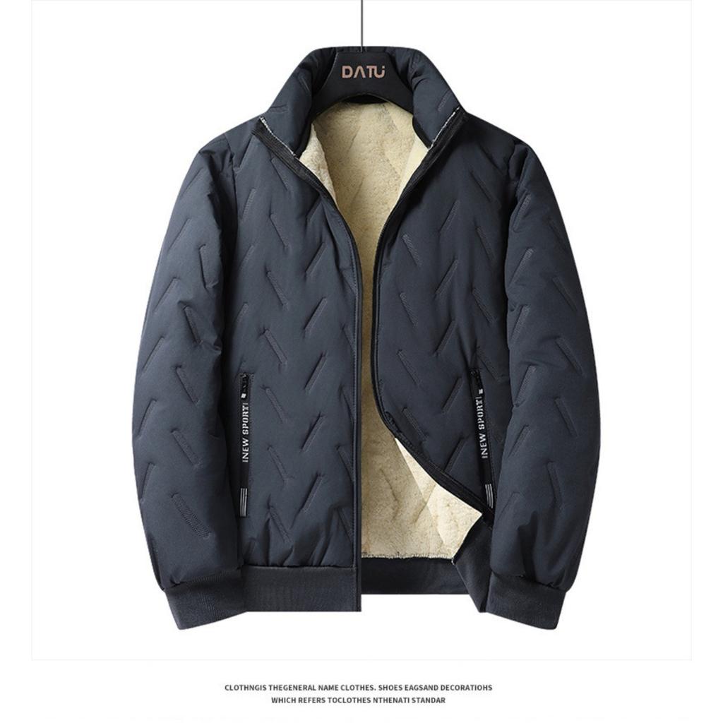 Nowa męska ciepła kurtka kamizelka ze skóry jagnięcej z ultradźwiękowymi spodniami bawełnianymi na jesień i zimę