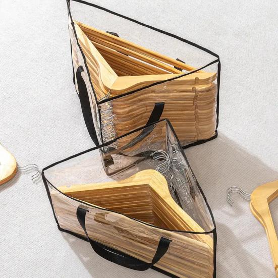 Triangle Hanger Organizer Triangle Storage Bag with Handles Dustproof Clothes Hanger Organizer Bag for Closet Wardrobe Laundry Room