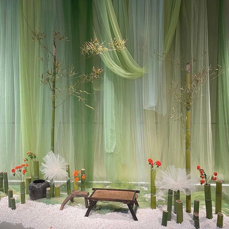 0.5m/1m/5m Green Encrypted Soft Mesh Fabric for Stage Background Decoration Wedding Decoration Curtains Mosquito Nets DIY Dress