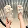 Niche Design Solid Color Non-slip Shoes 2024 Summer Round Head with Skirt Slippers Outer Wear Flower Decoration Cool Slippers