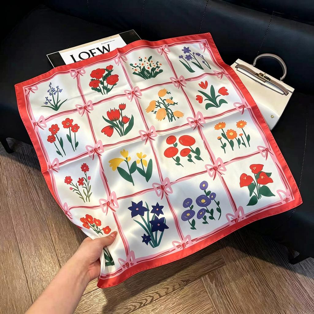May Kaji Cashew Flower Square Scarf Retro Men's Silk Scarf Buckle British Style Scarf Men's Paisley Pattern Small Scarf Women