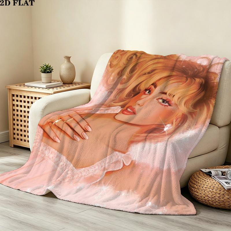 Sabrina Carpenter Print Flannel Blanket, High quality Comfortable for All Seasons, Home Decor, Warmth and Comfort, Perfect for Christmas Gifts