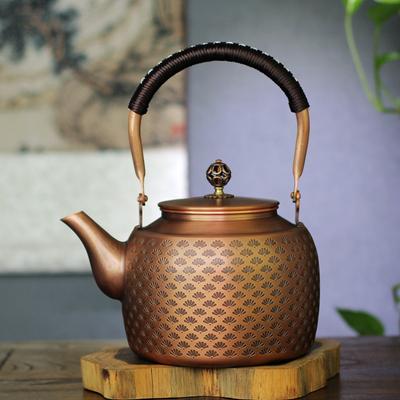Nieuwe Koperen Theepot met Grote Capaciteit 1.5L Vintage Zuiver Koperen Ketel Kung Fu Theesets Gasfornuis Houtskool Universele Kookketel Theepot
