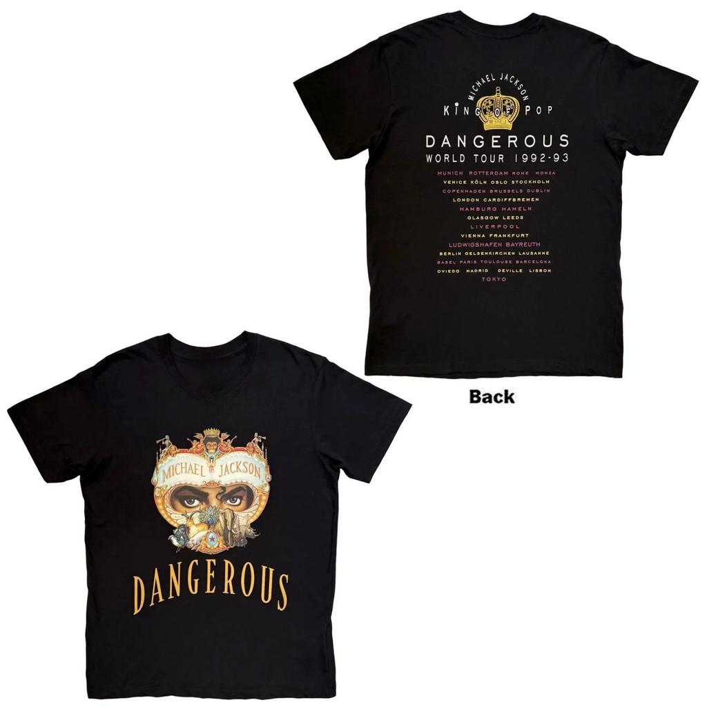 Cantante Michael Jackson Dangerous T-shirt Vintage Uomo e Donna Abbigliamento Estivo Traspirante Moda Girocollo Manica Corta Top