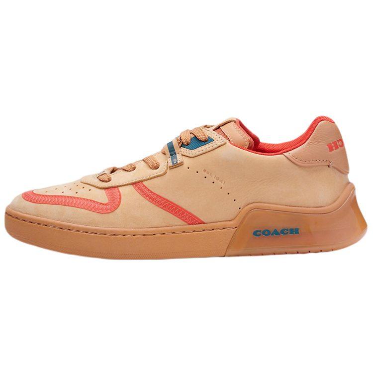 Coach CitySole Court Leather Low Top Stylish Skateboarding Shoes Men's Flesh Pink C7086-NAT