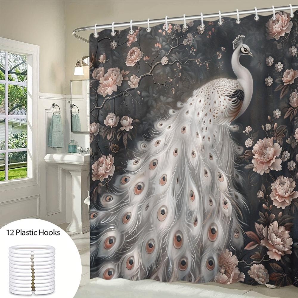 Peacock Elegant Shower Curtain - The Majestic Bird In The Garden Hangs On The Wall Of The Living Room, Bedroom Decoration