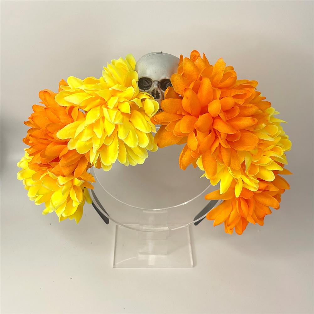 Spider Skull Halloween Headpiece Party Costume Mardi Gras Headgear Flower Headbands  for Women