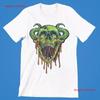 Skull Green Halloween T Shirt Retro Cool Horror Cartoon S UK Vintage Washed Slightly Homme Fashion Streetwear