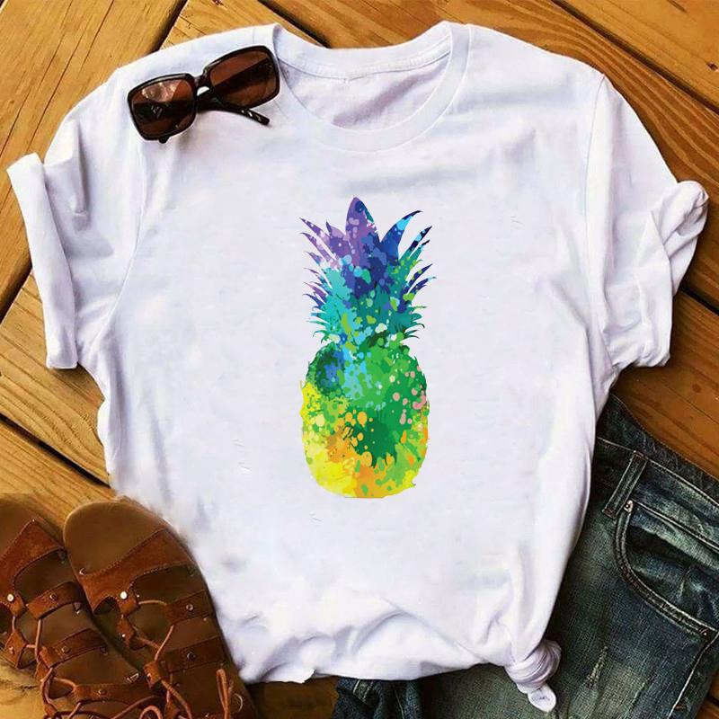 2023 New Women T-Shirt Watermelon One In A Melon Cartoon Printed Top Female T Shirts Harajuku Streetwear O-Neck Short Clothes