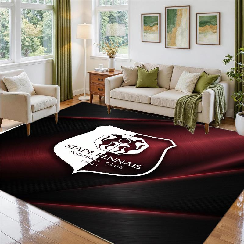 Stade Rennais FC Design Crystal Velvet Rug Soft Decorative Mat for Bedroom Entrance