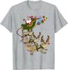 Funny Santa Reindeer Bearded Dragon Sleigh Christmas Gift T-Shirt 100% Cotton O-Neck Short Sleeve Casual Mens T-shirt Size S-3XL