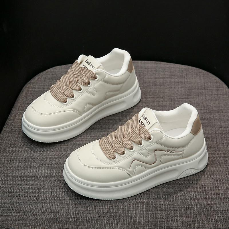 

Туфли на толстой подошве женские осень 2025 новые модели показывают маленькую ножку модная цветовая гамма студенческие универсальные повседневные спортивные туфли-хлебцы 35