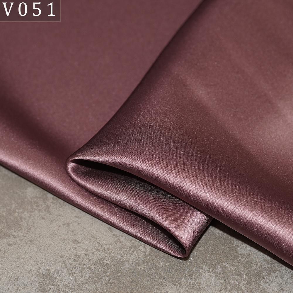 HYSK Natural Genuine Pure 100% Silk Crepe Satin Fabric Silk China Duchess Plain Brown by Meter for Dress Bedding Wedding