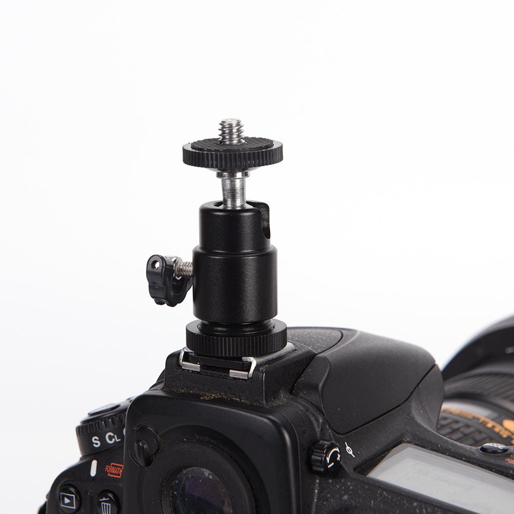 Wholesale 1/4" Black Ball Head Bracket/Holder/Mount For Camera Tripod Hot Shoe Adapter Portable