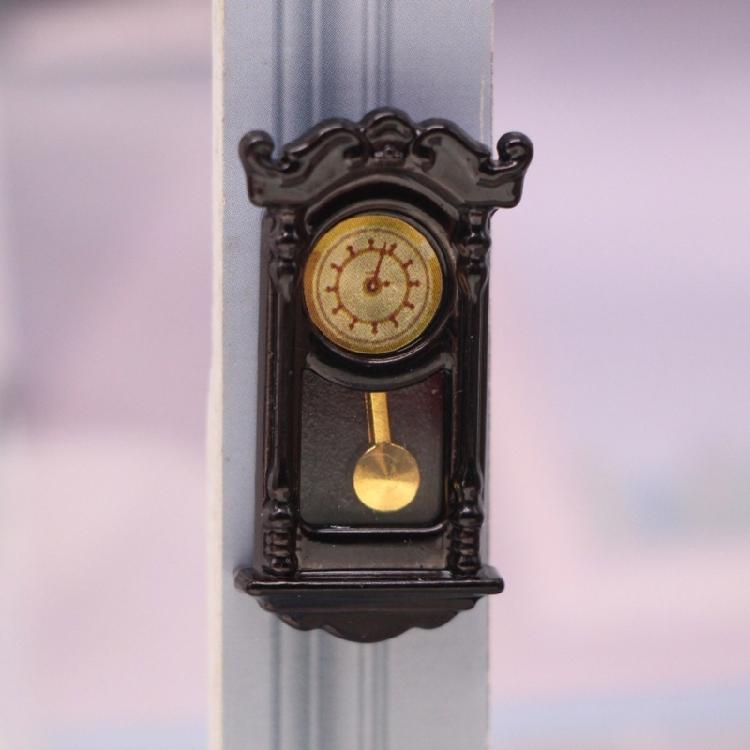 Hand Made Mini Metal Clock Vintage Copy With Functional Adjustable Hands For Doll house Furniture Decoration