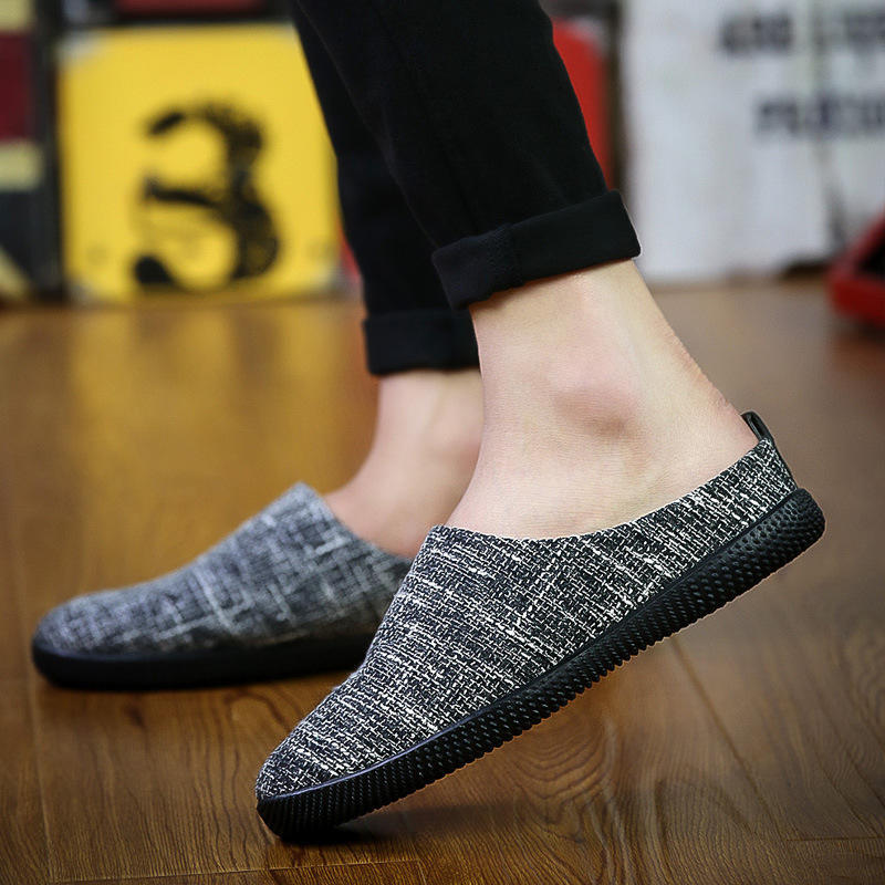 Men's Breathable Knit Slippers Lightweight Non-slip Casual Walking Shoes