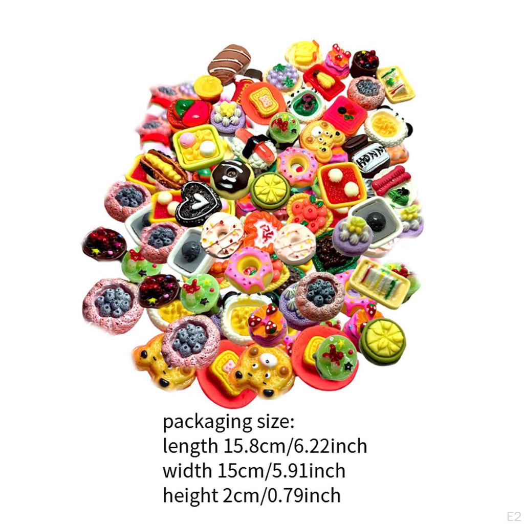 100Pcs Miniature Food Toy Mini Play Resin Role Kitchen Game Accessory Pretend