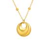 Modeschmuck, Edelstahl-Perlenkette Geometrischer Anhänger Goldene Halskette