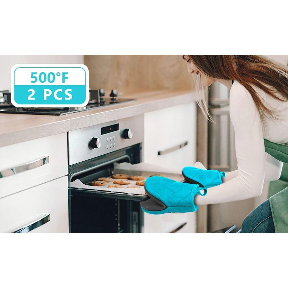 1Pair with Non-Slip Grip Surfaces Kitchen Oven Gloves Microwave Oven Gloves  for BBQ Baking Cooking