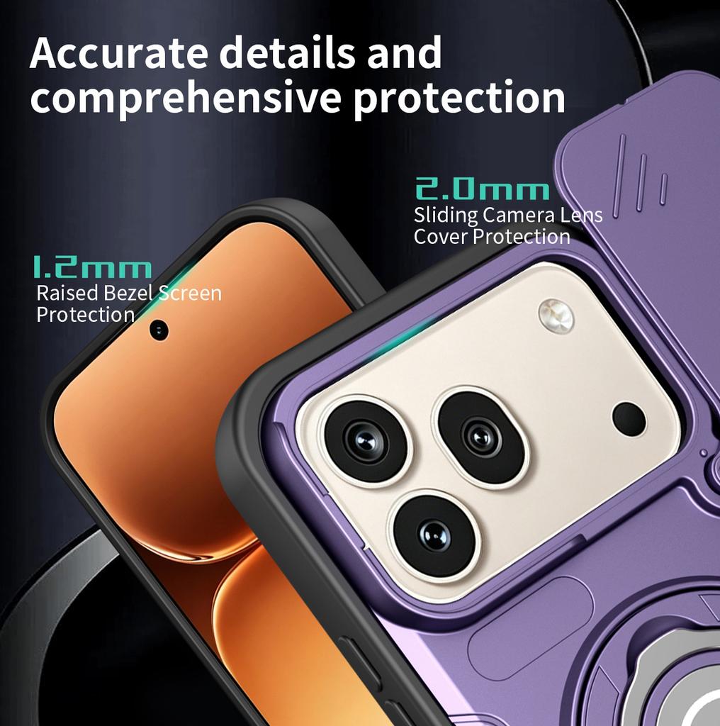Anti-slip Armor Shockproof Case For Honor 600 Pro 5G Global Slide Camera Lens Protection Rotating Ring Stand Phone Cover Fundas