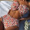 Hohe Taille Bikinis Sexy Damen Badeanzüge Damen Bademode Bandeau Print Bikini Set Badeanzug Schwimmanzüge Strandmode Biquini