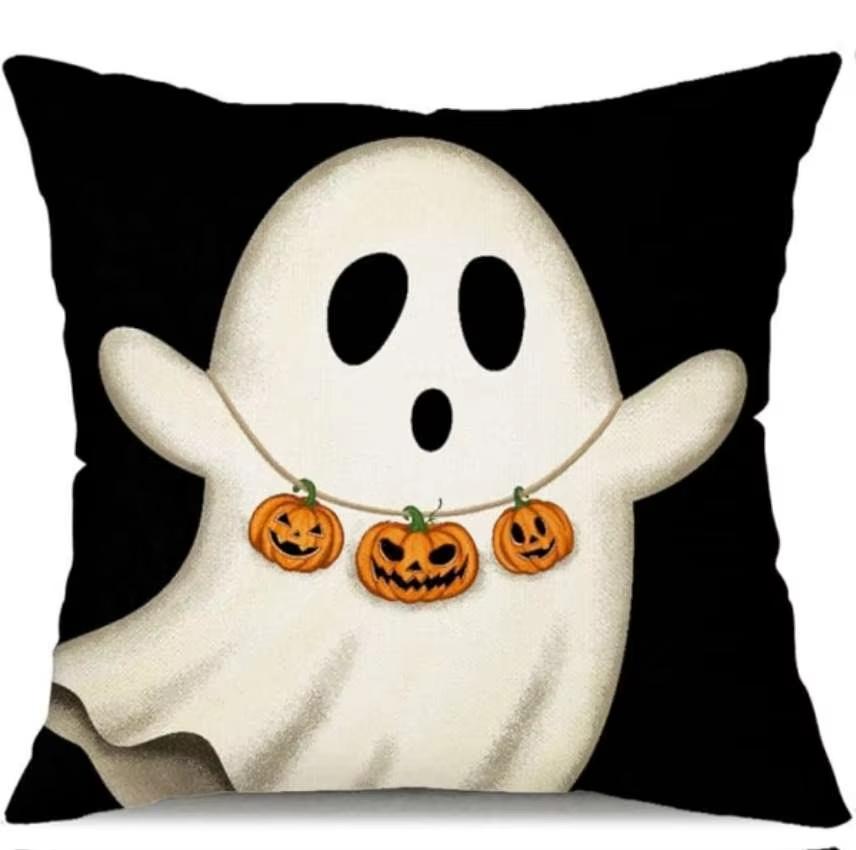 Halloween Niedliches Geist Cartoon Muster Kissenbezüge Dekorative Zuhause Doppelseitiger Druck Quadratisches Kissen Dekoration Kissenbezug