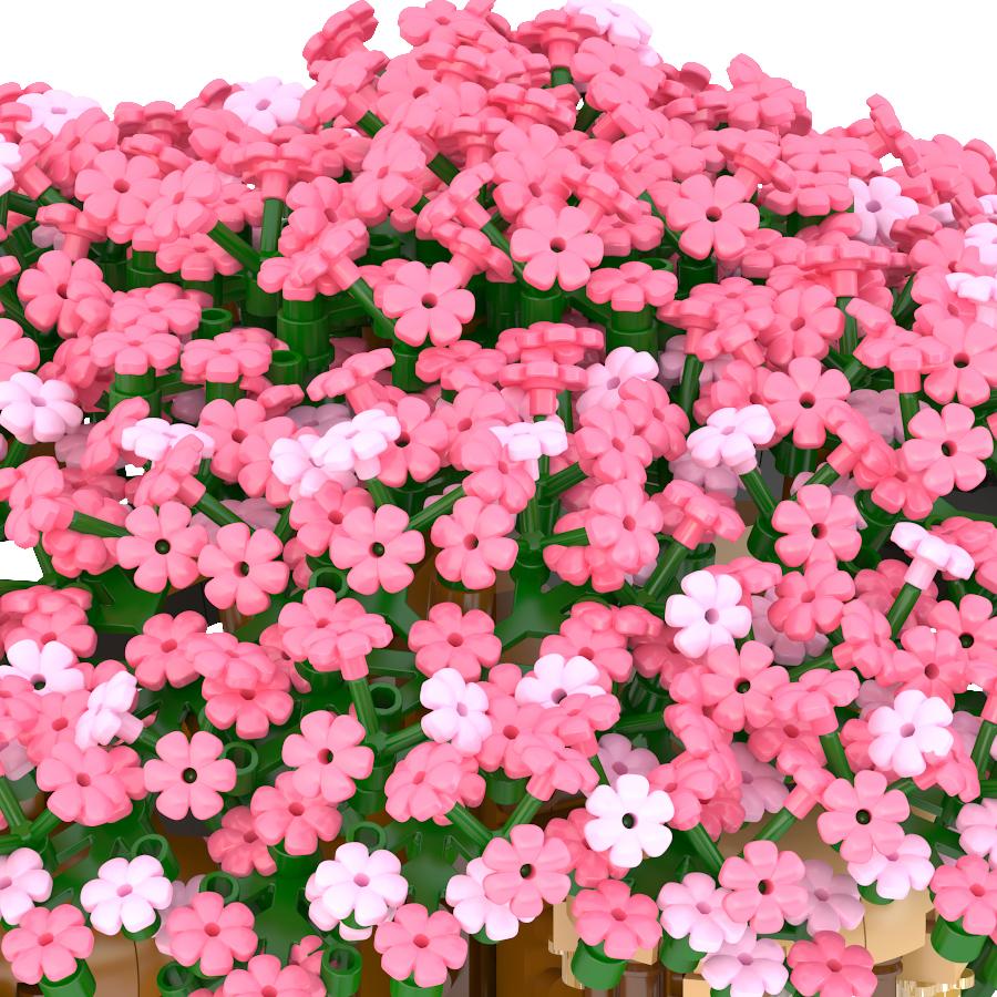 Ungiftig 2138 Teile Kirschblütenhaus Bausteine Kirschblütenbaumhaus Bonsai Montage Modell Spielzeug Heimdekoration