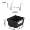 Set 1/6 Bachetta forata con ganci ed etichette Ganci per Bachetta Porta contenitori per Officina Garage Accessori per l'organizzazione Strumenti