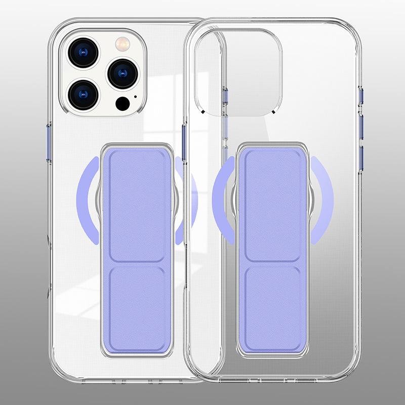 Suitable for IP16PM Transparent Crystal Spirit Wristband, Phone Case, Magnetic Stand, and Transparent Protective Case for Apple 15Pro