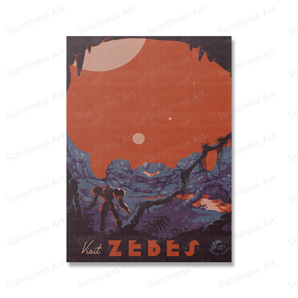 Peinture sur toile nordique vintage Zelda, affiches et impressions de voyage, jeu vidéo, paysage, art mural, images pour salon, décoration de la maison