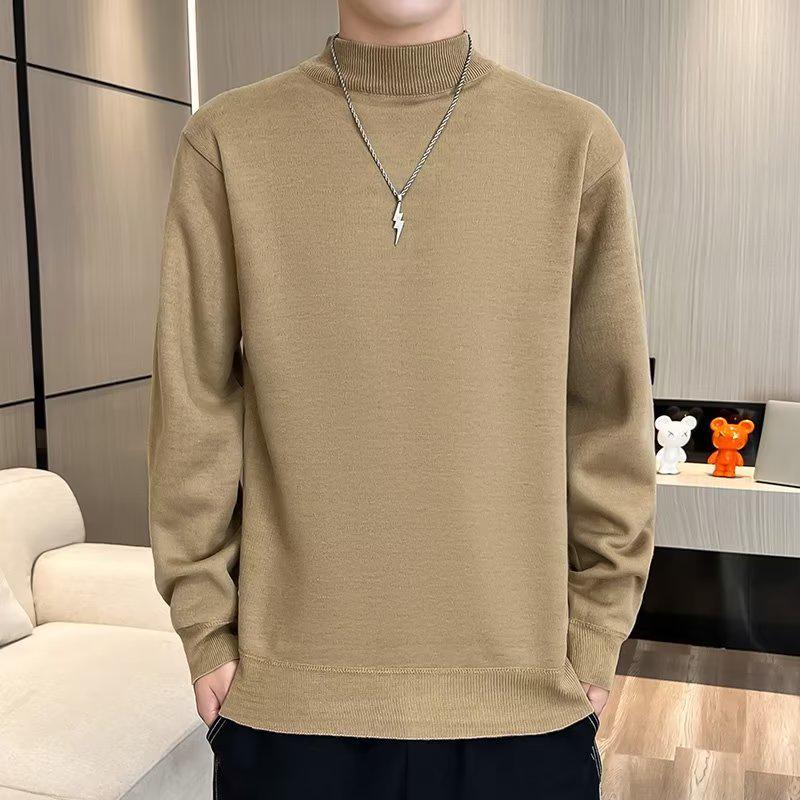 2023 Autumn/Winter Mock Neck Korean-Style Trendy Half High Neck Knit Pullover Sweater