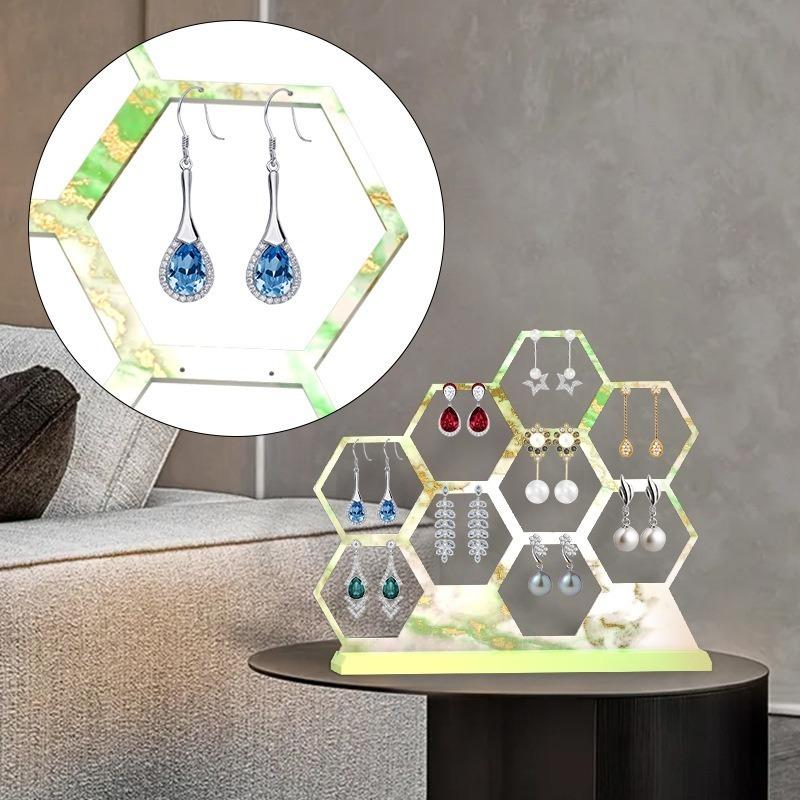 DIY Crystal Epoxy Resin Mold Hollow Hexagon Earring Hanger Silicone Coaster Mold Jewelry Storage Mold for Home Decoration Crafts