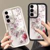 Pink White Flower Pattern Case For Samsung Galaxy A57 A37 A17 A56 A36 A26 A16 5G A55 A35 A15 A54 S21 FE S22 S23 S24 Plus S25 Edge S26 Ultra Cover