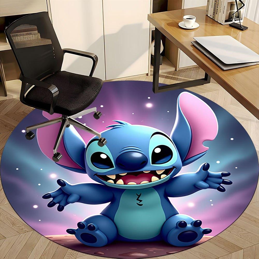 

1pc Stitch Cartoon Design Round Rug - Office Carpet, Non-Slip Mat for Chairs, Home Decor for Living Room & Bedroom, Home Gift Idea -0412004 80cm by 80cm