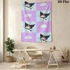 Kuromi Purple Berry Cute Print Tapestry Wallmounted Background Cloth Wall Decoration Home Decor Homestay Soft Decoration Tapestry