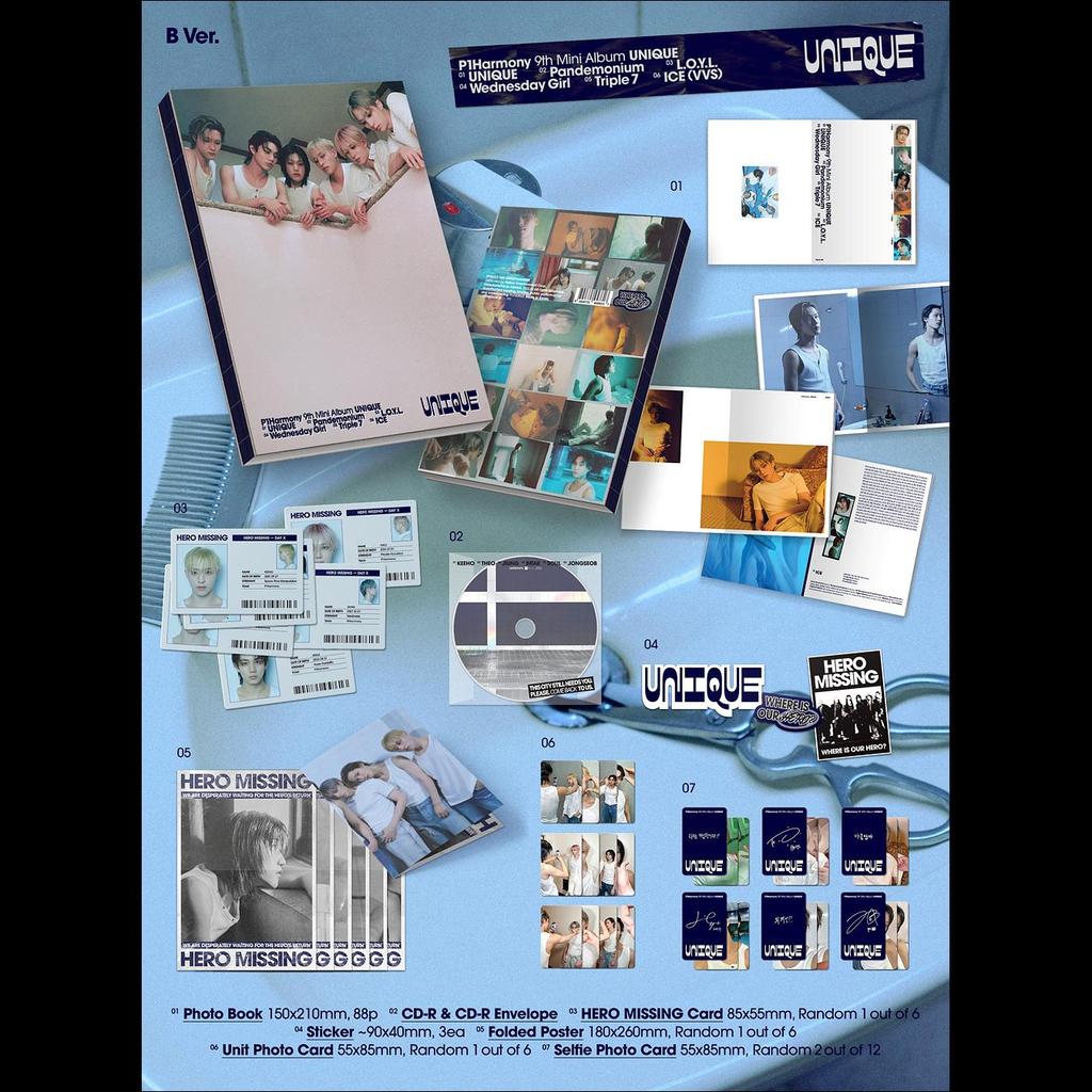 [Pre-order] P1Harmony [UNIQUE] 9th Mini Album (Photobook ver.) + Free Gift