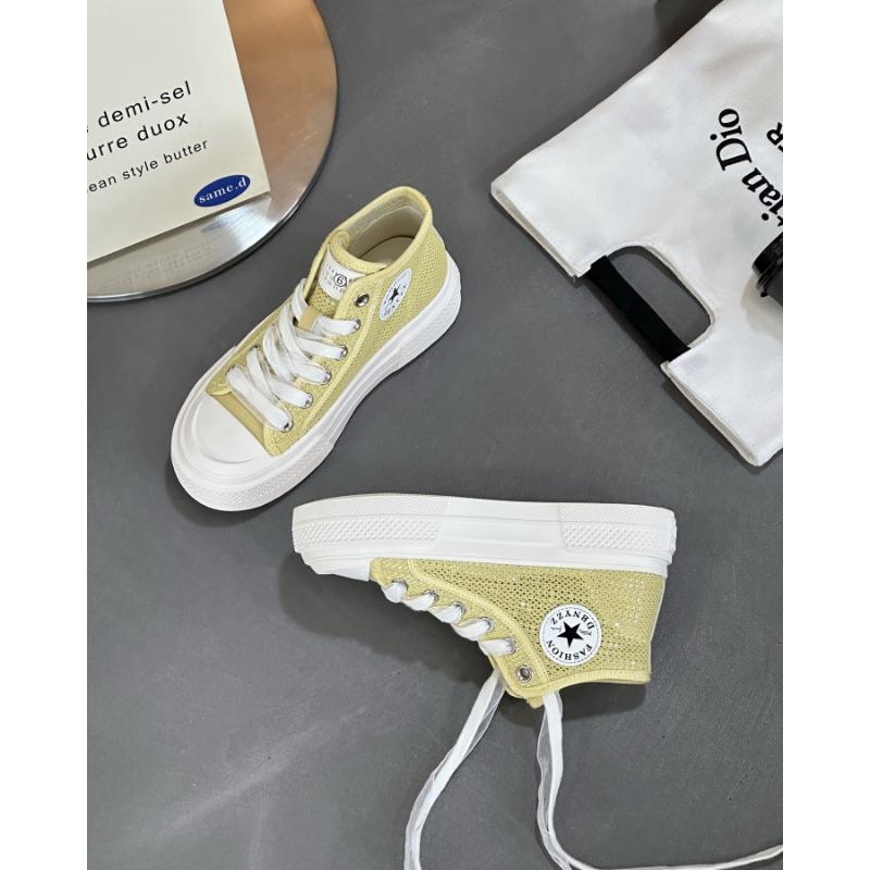 

Mesh high-top canvas shoes women s new summer breathable sequins versatile lightweight platform casual sports shoes 40