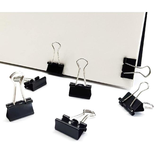 DSTELIN 96 Pack (19mm) Mini Binder Clips 3/4-Inch Small Black Paper Clamps for Office Supplies