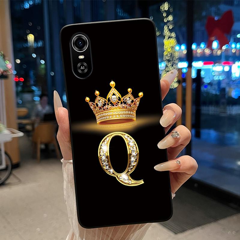 Superior Fashion Couple Soft Silicone Black Phone Case For ZTE Blade A31 Case Shockproof Crown Letter Pattern Shell