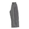 Women's Black & White Plaid High-Waisted Slimming Cotton-Linen Pants, Summer 2025 Style, Petite Nine-Point Length.